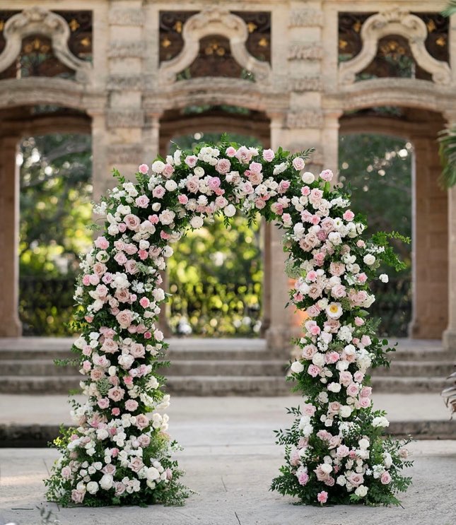 Wedding floral arch decoration with white flowers